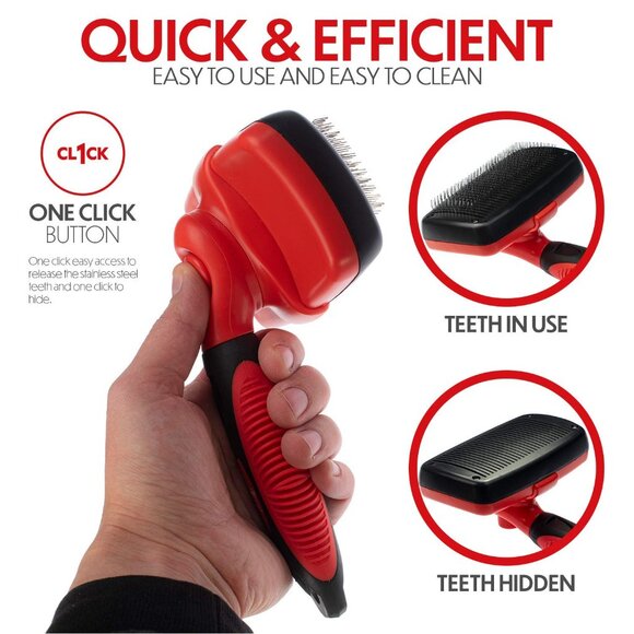 Self Cleaning for Cat and Dog Coat - Detangler Dog Brush for Shedding & Grooming - Picture 3 of 7
